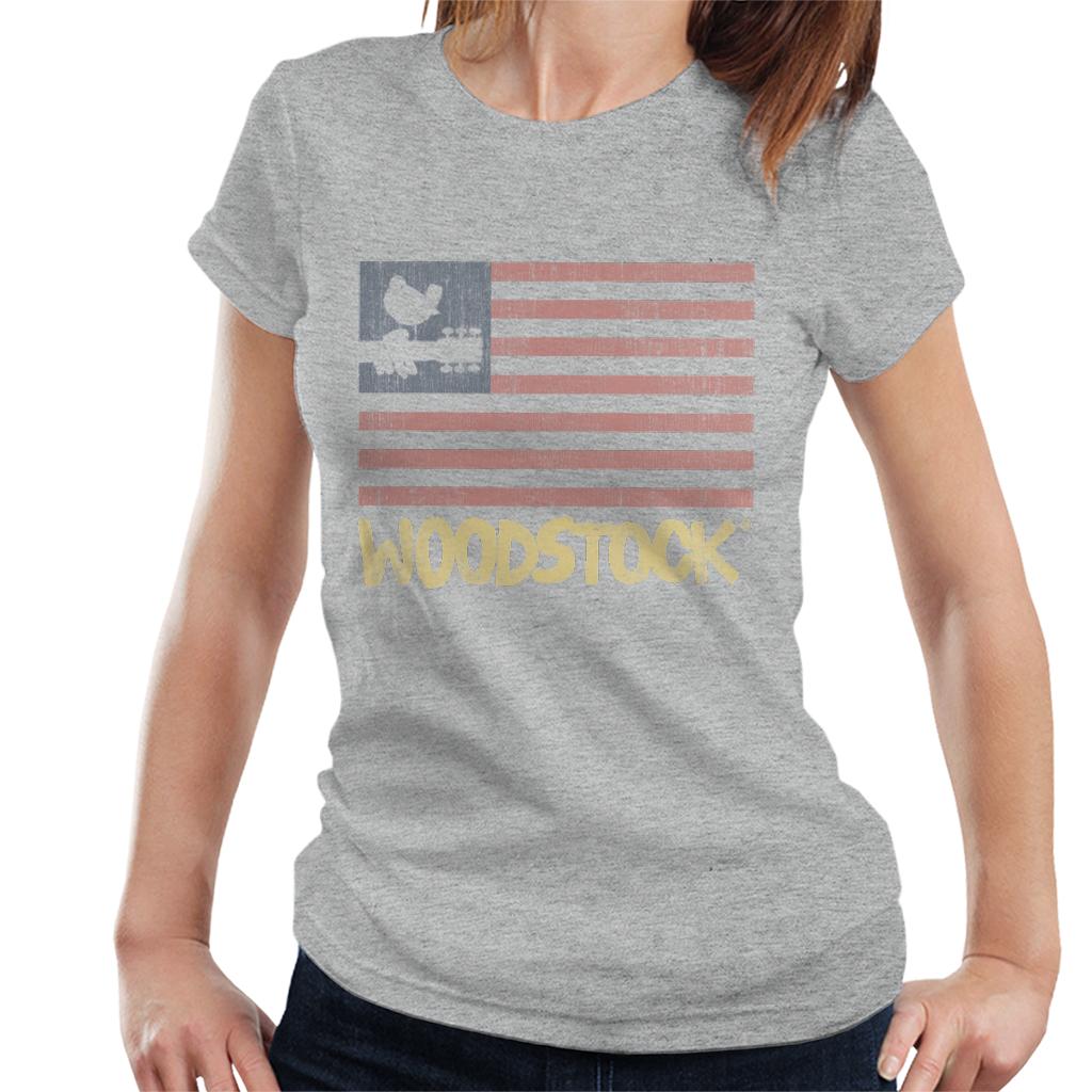 Woodstock Festival Flag Women's T-Shirt-ALL + EVERY