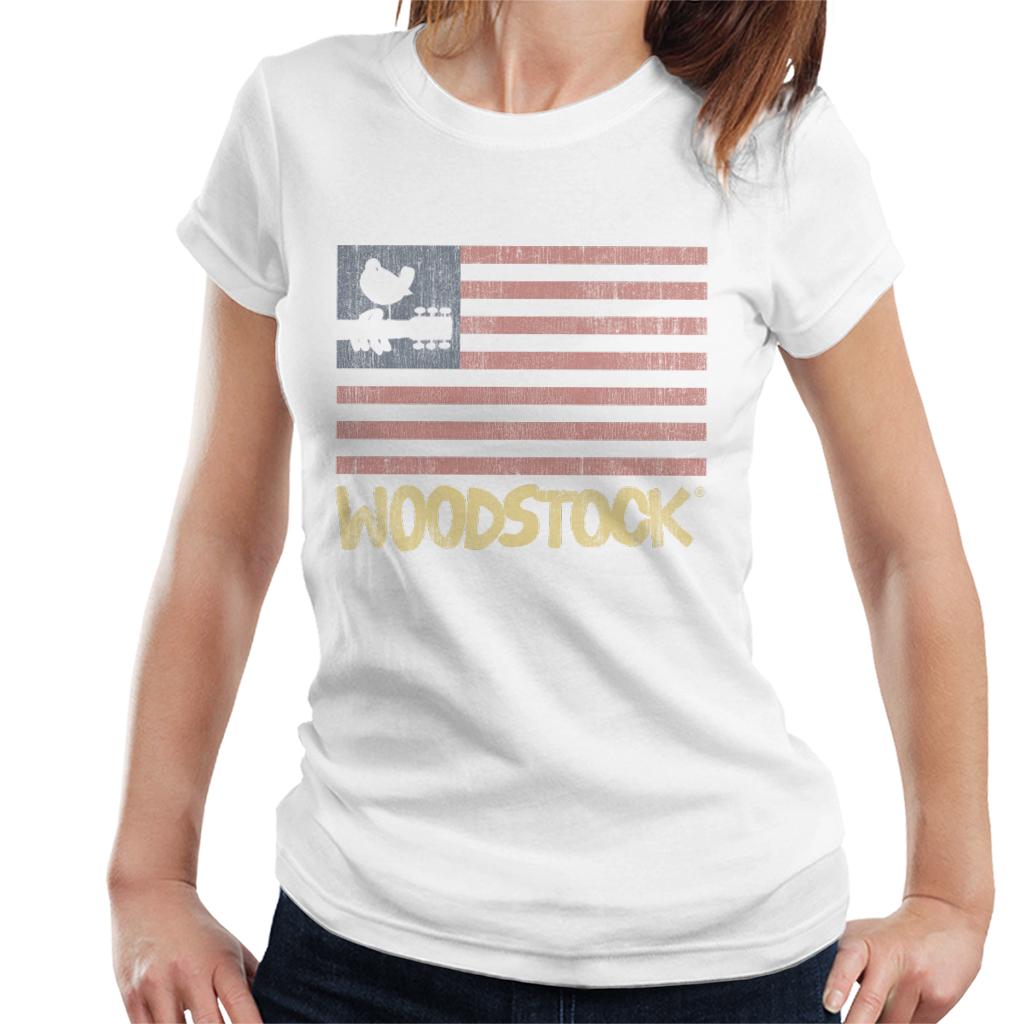 Woodstock Festival Flag Women's T-Shirt-ALL + EVERY