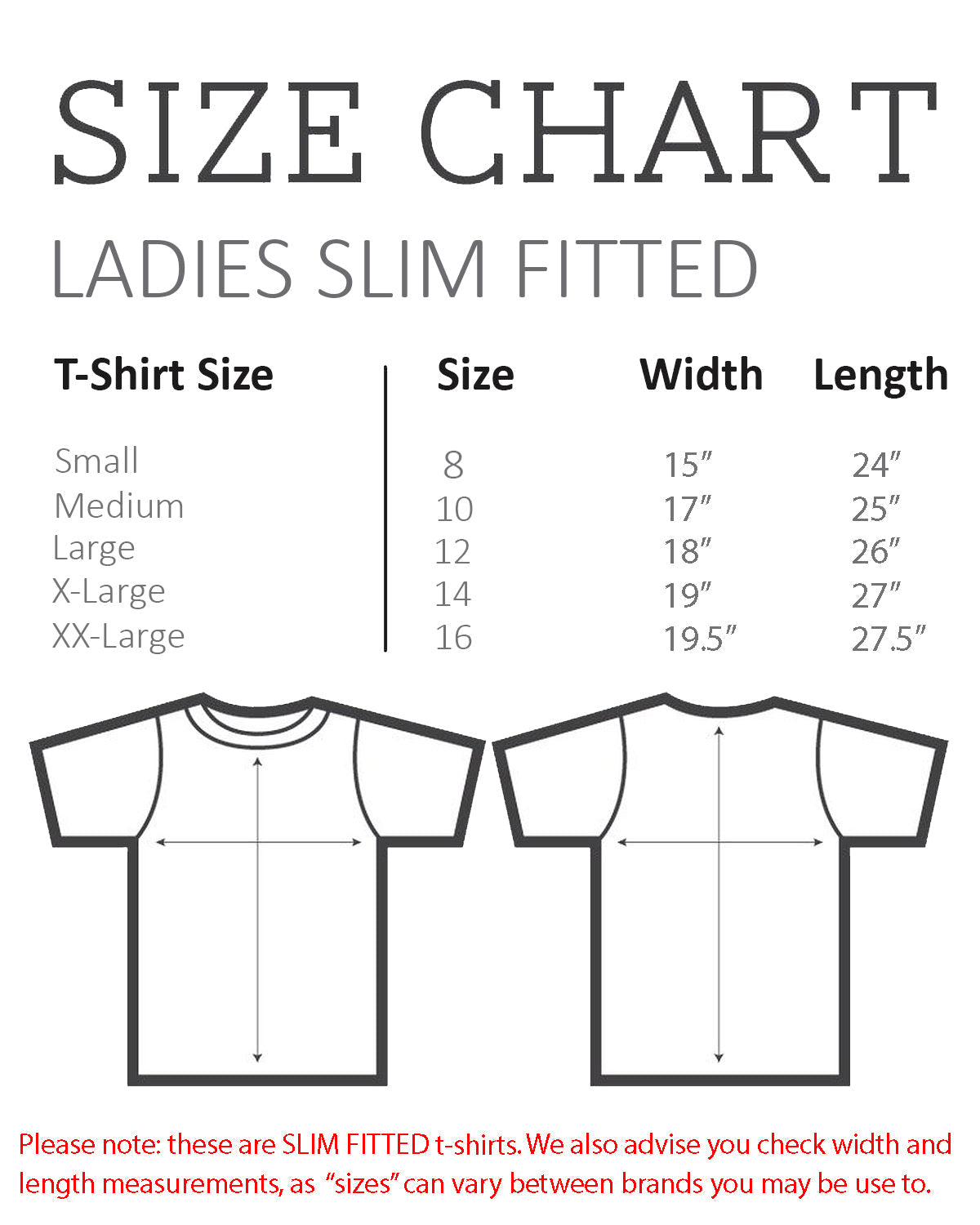 Women's Size Chart - Donkey Label