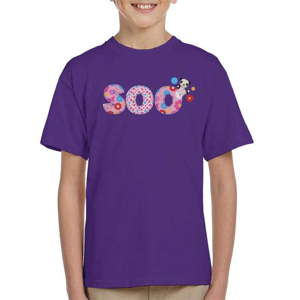 Sooty Soo Floral Pattern Text Kids T-Shirt-ALL + EVERY