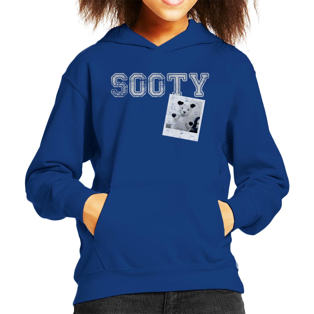 Sooty Retro College Sports Style Kids Hooded Sweatshirt-ALL + EVERY