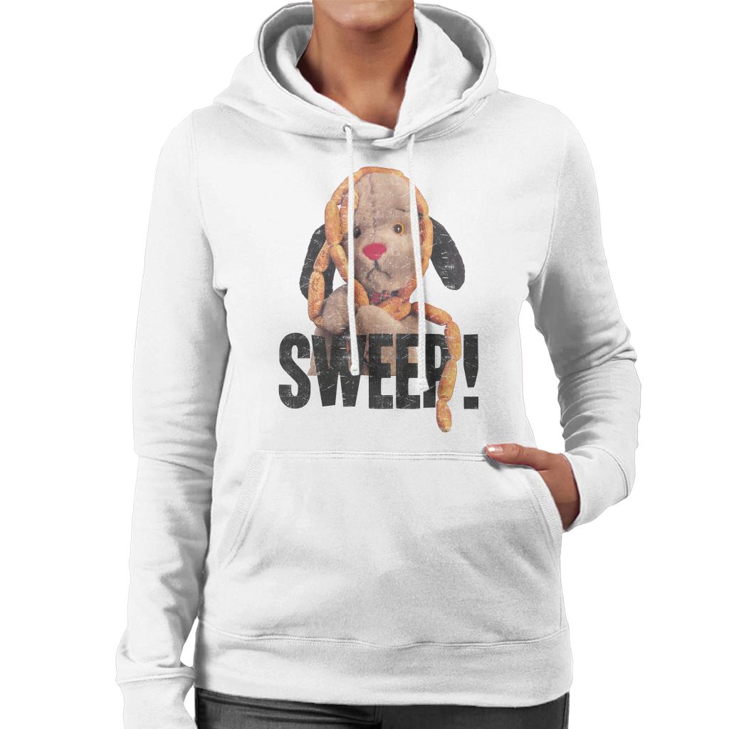 Sooty Sausages Sweep Distressed Women's Hooded Sweatshirt-ALL + EVERY