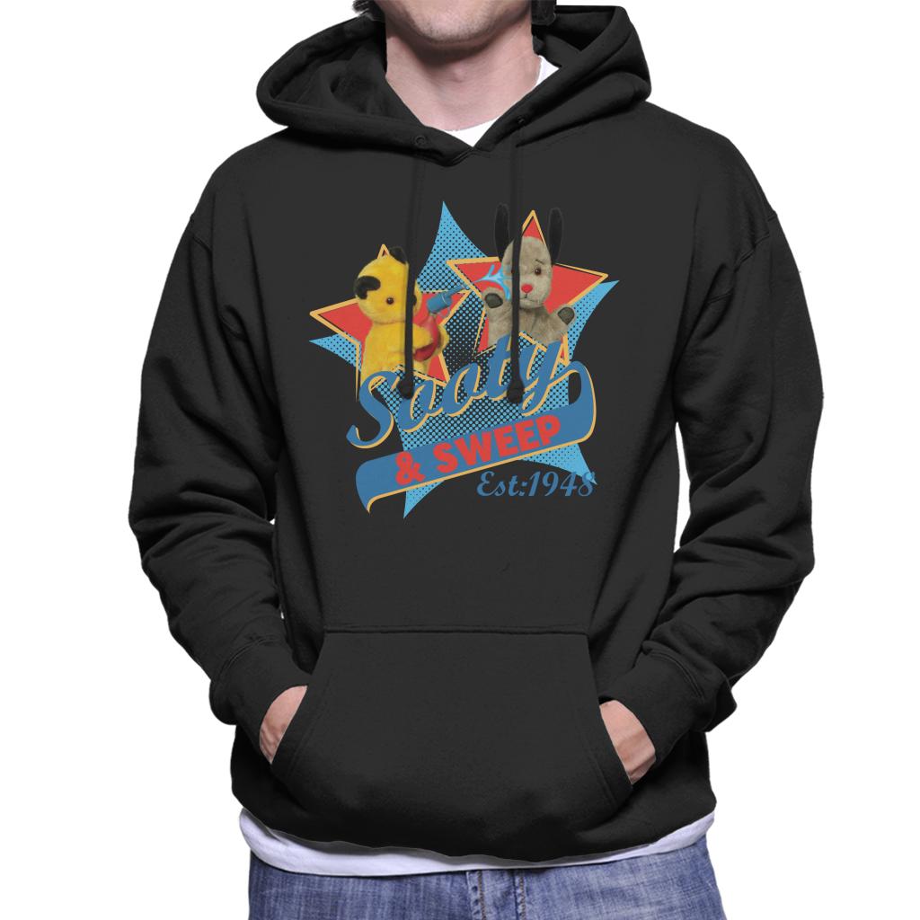 Sooty & Sweep Retro Water Sprayer Men's Hooded Sweatshirt-ALL + EVERY