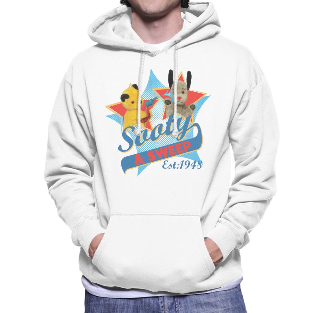 Sooty & Sweep Retro Water Sprayer Men's Hooded Sweatshirt-ALL + EVERY