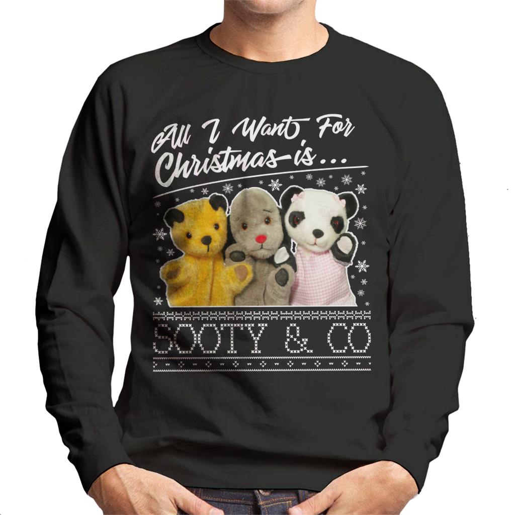 Sooty Christmas All I Want For Christmas Is Sooty And Co Men's Sweatshirt-ALL + EVERY