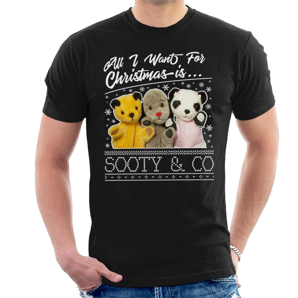 Sooty Christmas All I Want For Christmas Is Sooty And Co Men's T-Shirt-ALL + EVERY