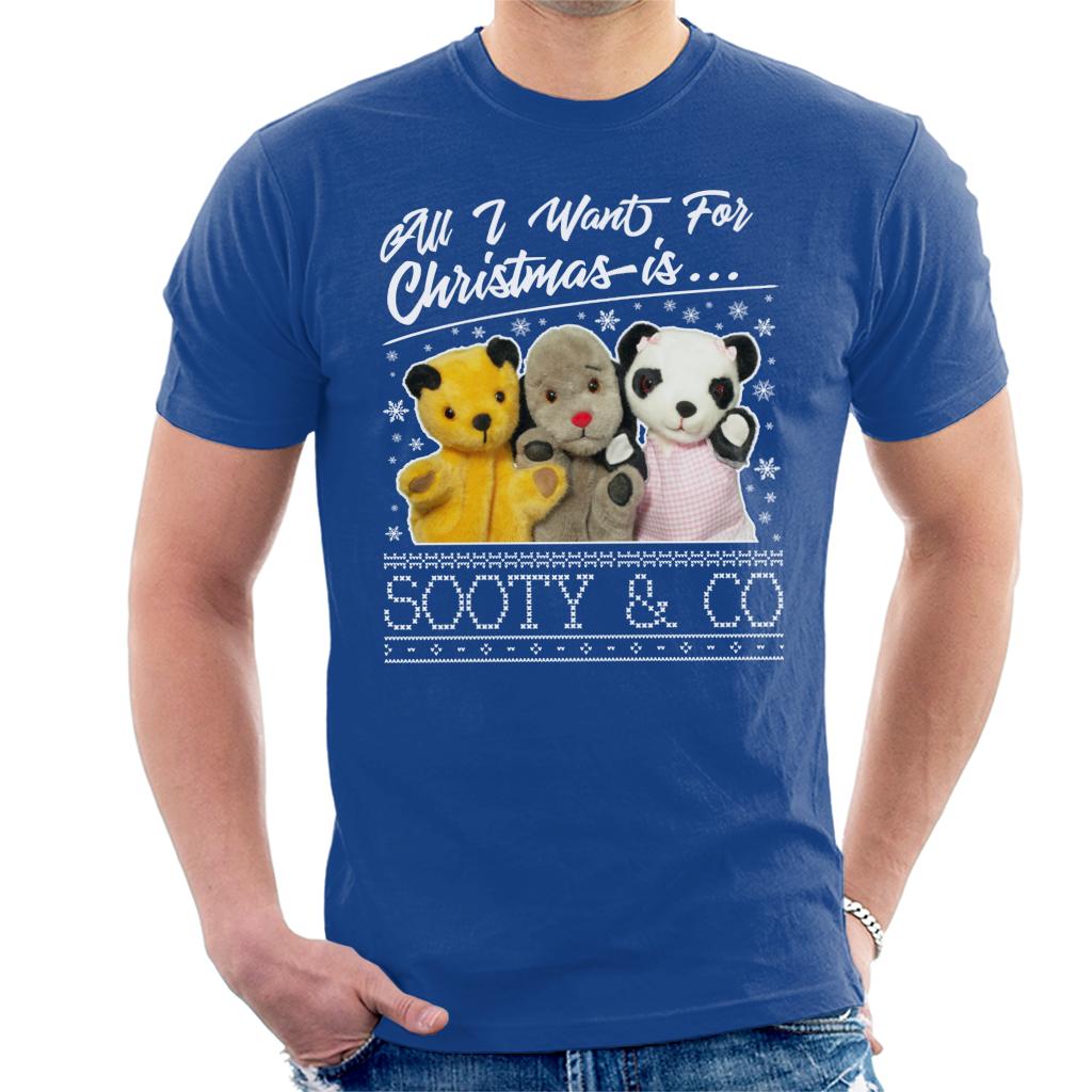 Sooty Christmas All I Want For Christmas Is Sooty And Co Men's T-Shirt-ALL + EVERY