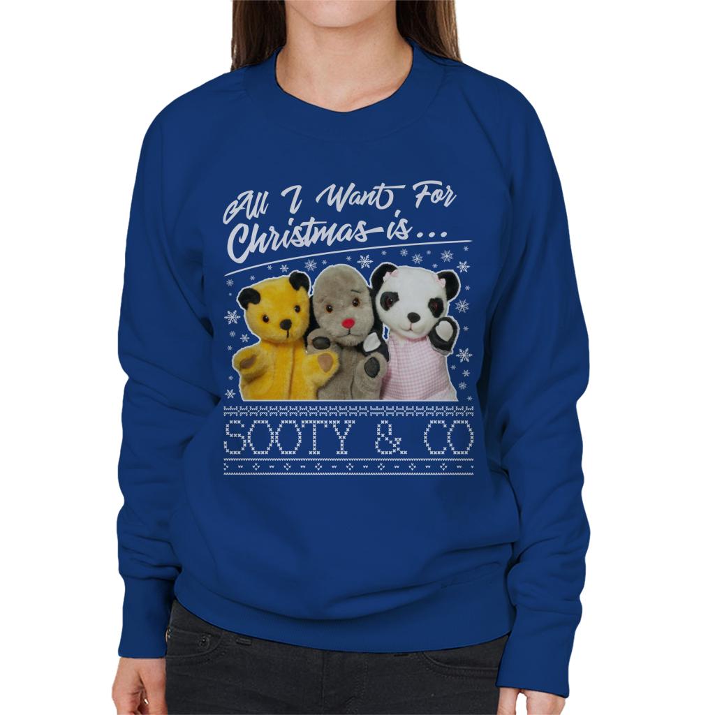 Sooty Christmas All I Want For Christmas Is Sooty And Co Women's Sweatshirt-ALL + EVERY