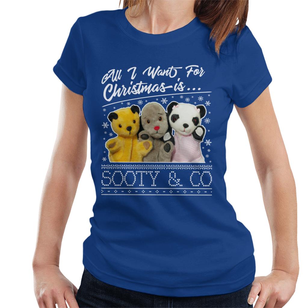 Sooty Christmas All I Want For Christmas Is Sooty And Co Women's T-Shirt-ALL + EVERY