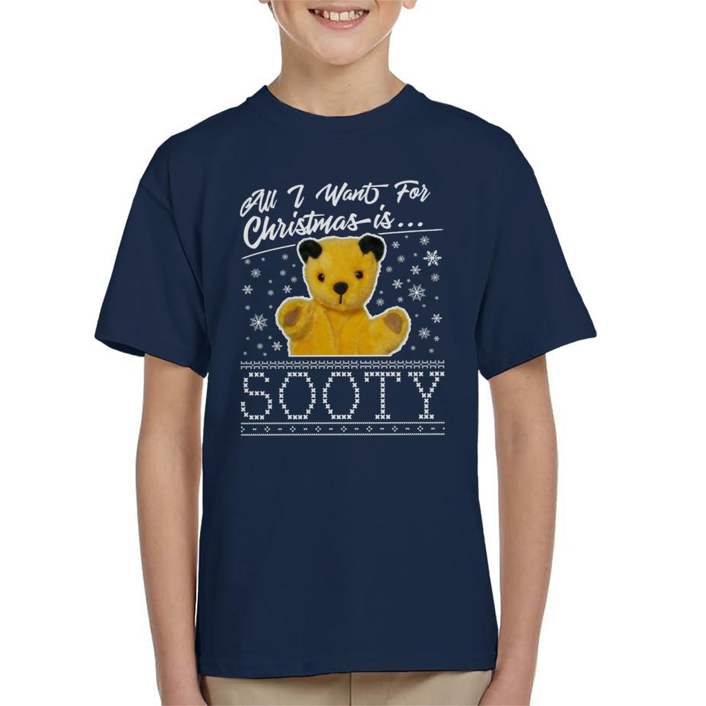 Sooty Christmas All I Want For Christmas Is Sooty Kids T-Shirt-ALL + EVERY