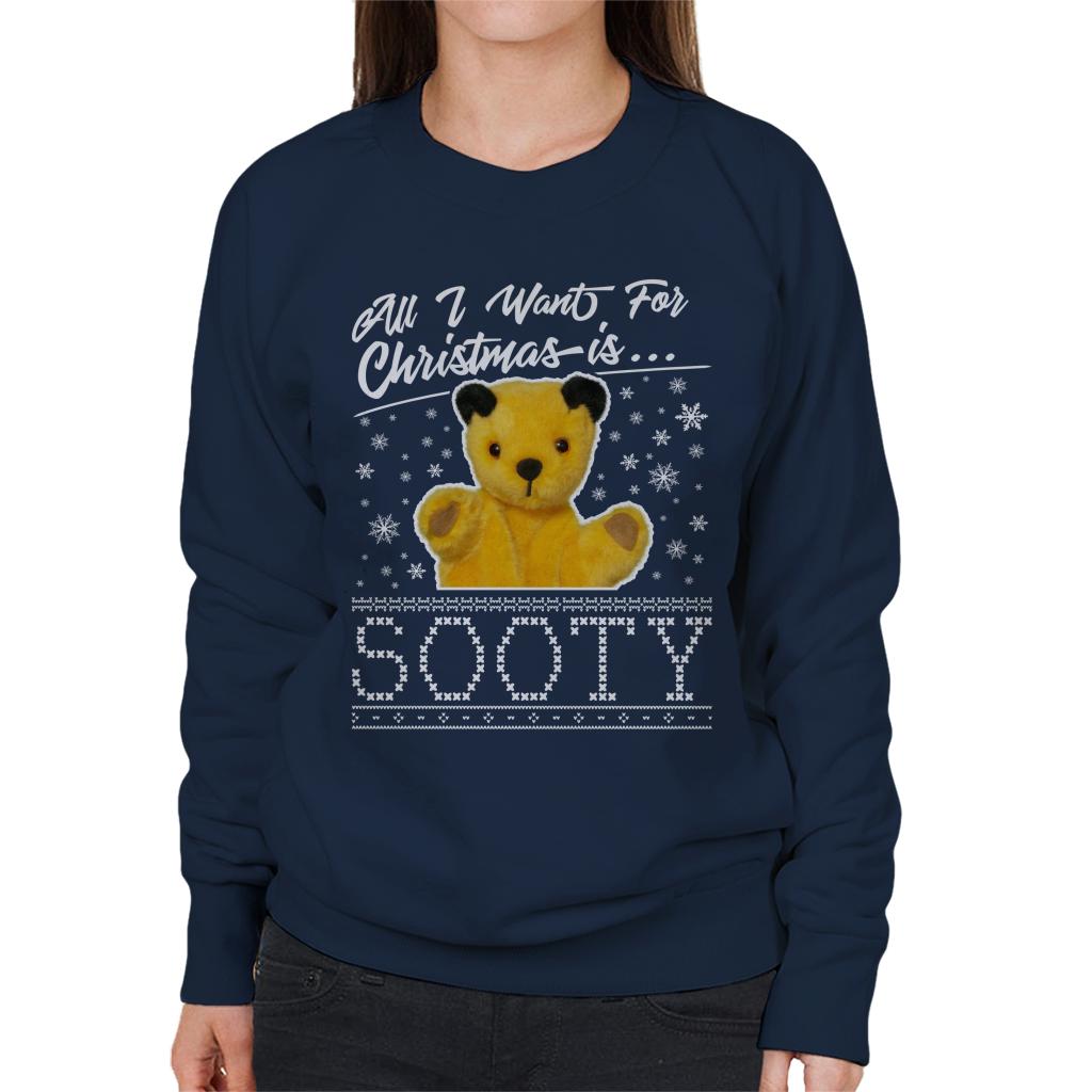 Sooty Christmas All I Want For Christmas Is Sooty Women's Sweatshirt-ALL + EVERY