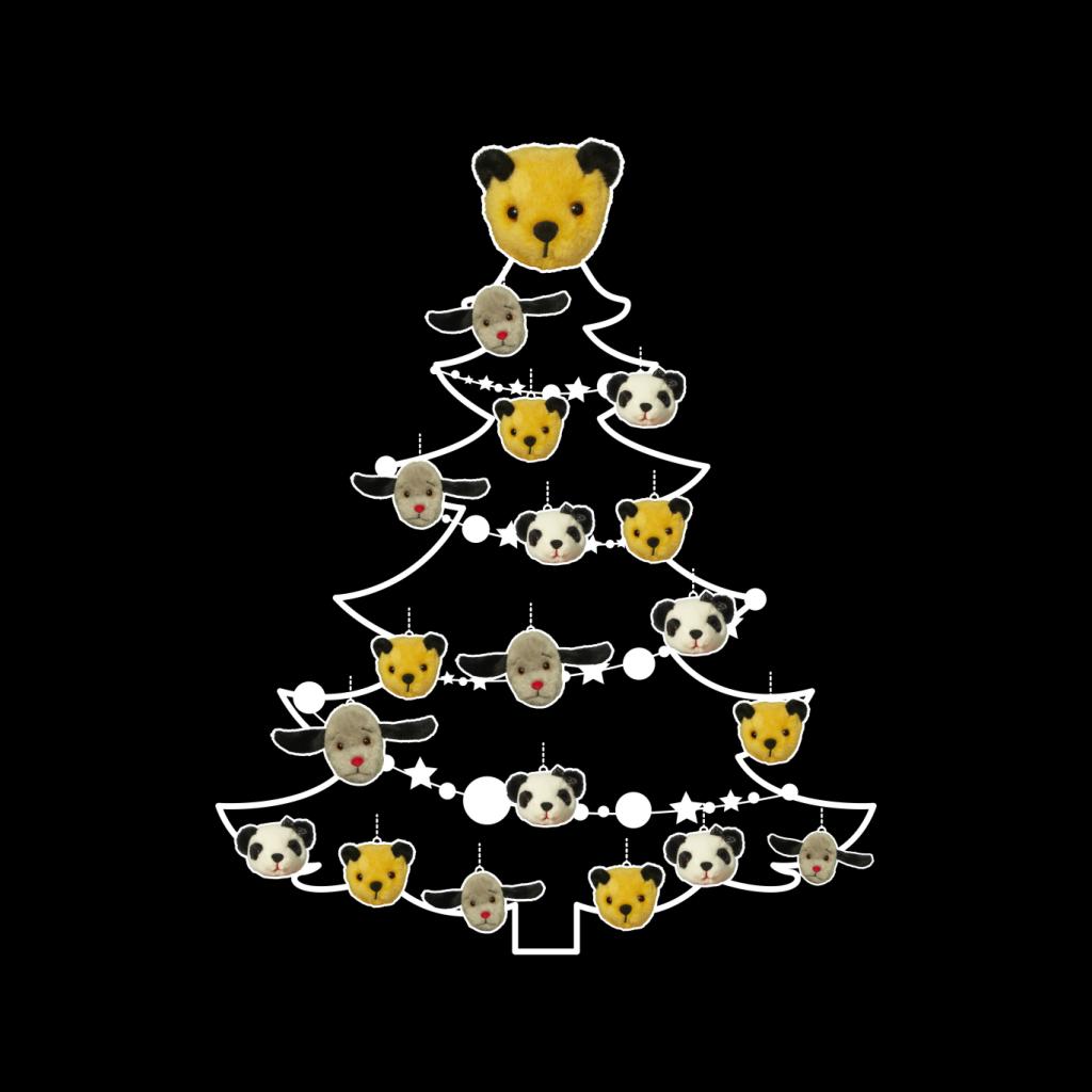 Sooty Christmas Tree White Silhouette Kids T-Shirt-ALL + EVERY