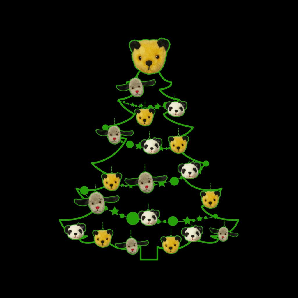 Sooty Christmas Tree Green Silhouette Kids T-Shirt-ALL + EVERY