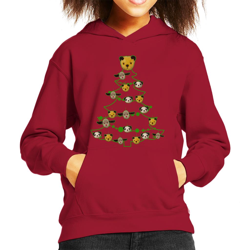 Sooty Christmas Tree Green Silhouette Kids Hooded Sweatshirt-ALL + EVERY