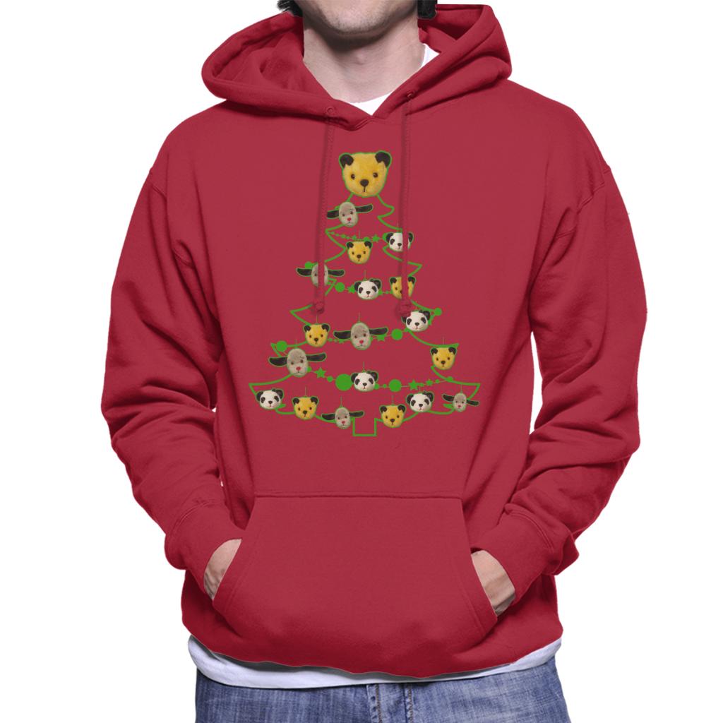 Sooty Christmas Tree Green Silhouette Men's Hooded Sweatshirt-ALL + EVERY