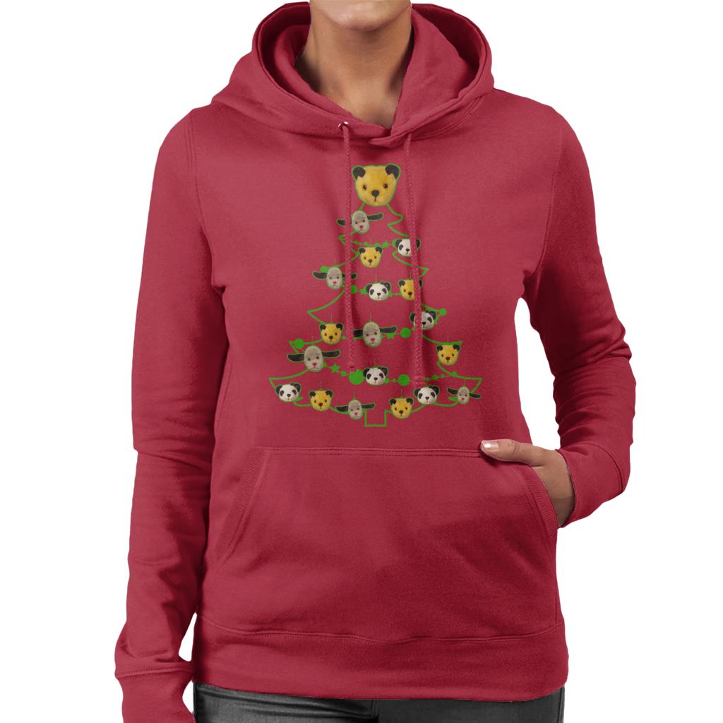 Sooty Christmas Tree Green Silhouette Women's Hooded Sweatshirt-ALL + EVERY