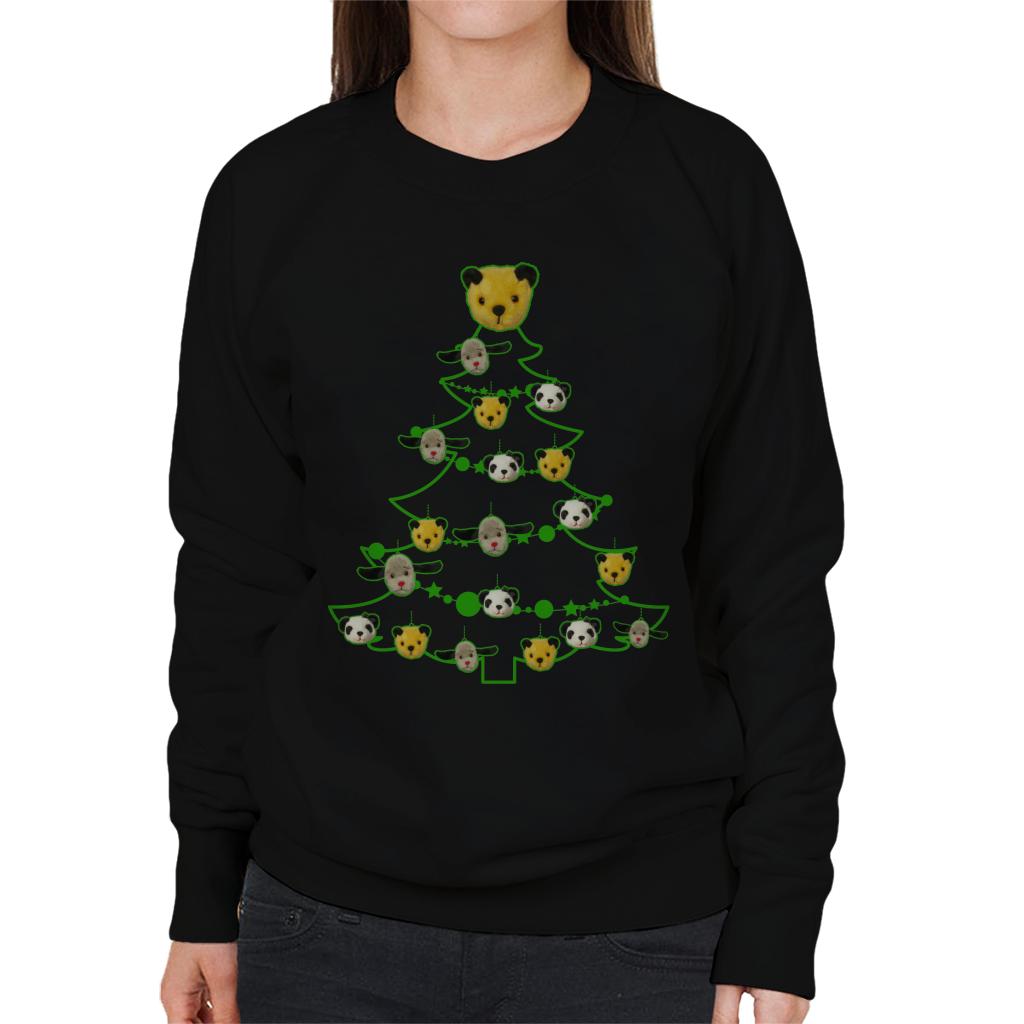 Sooty Christmas Tree Green Silhouette Women's Sweatshirt-ALL + EVERY