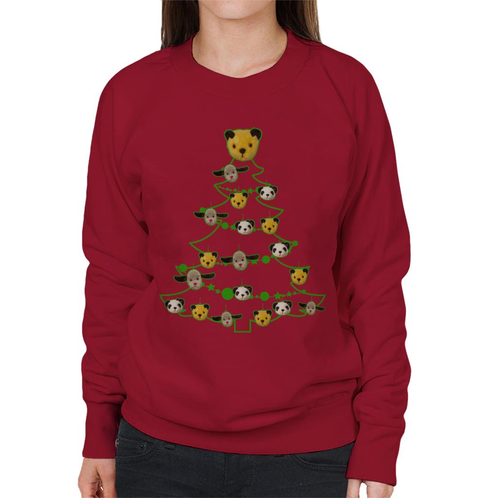 Sooty Christmas Tree Green Silhouette Women's Sweatshirt-ALL + EVERY