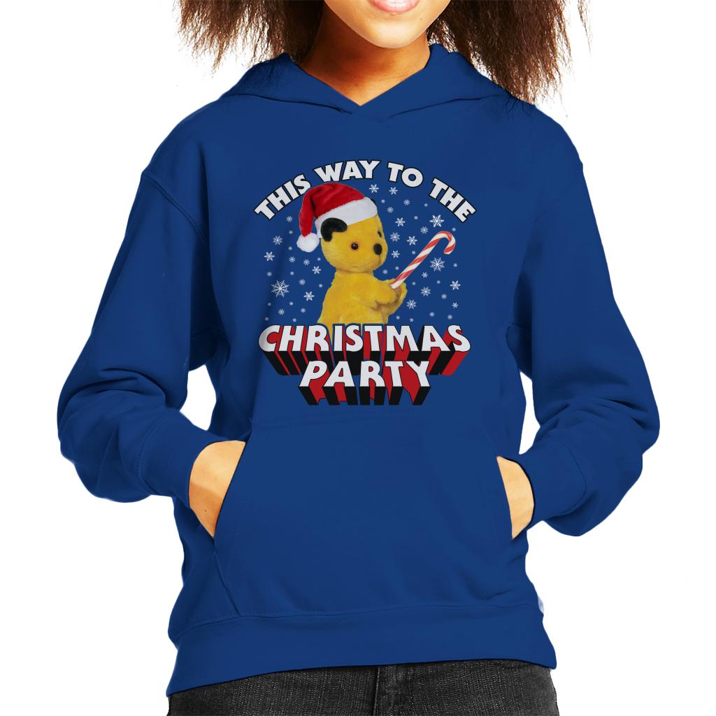 Sooty Christmas This Way To The Christmas Party Kids Hooded Sweatshirt-ALL + EVERY