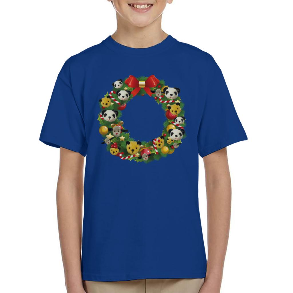 Sooty Christmas Wreath Kids T-Shirt-ALL + EVERY