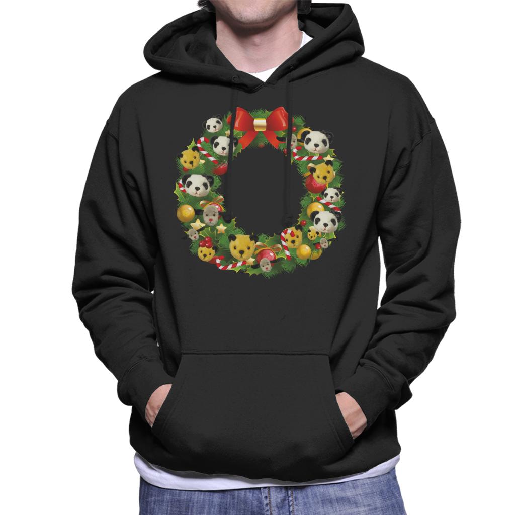 Sooty Christmas Wreath Men's Hooded Sweatshirt-ALL + EVERY