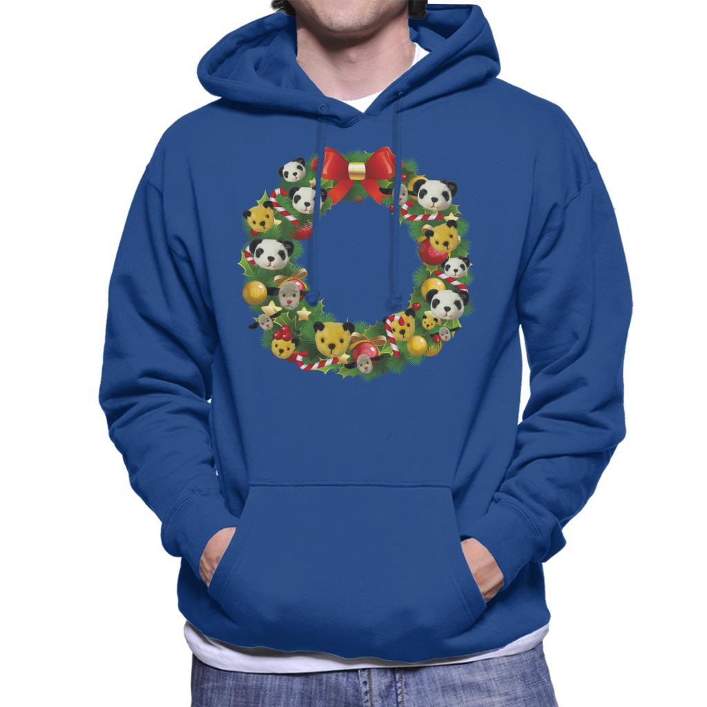 Sooty Christmas Wreath Men's Hooded Sweatshirt-ALL + EVERY