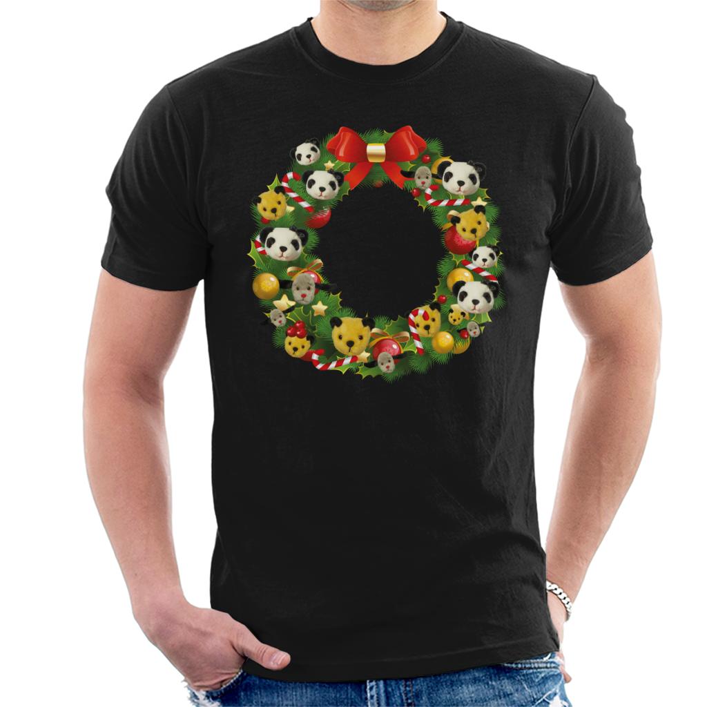 Sooty Christmas Wreath Men's T-Shirt-ALL + EVERY