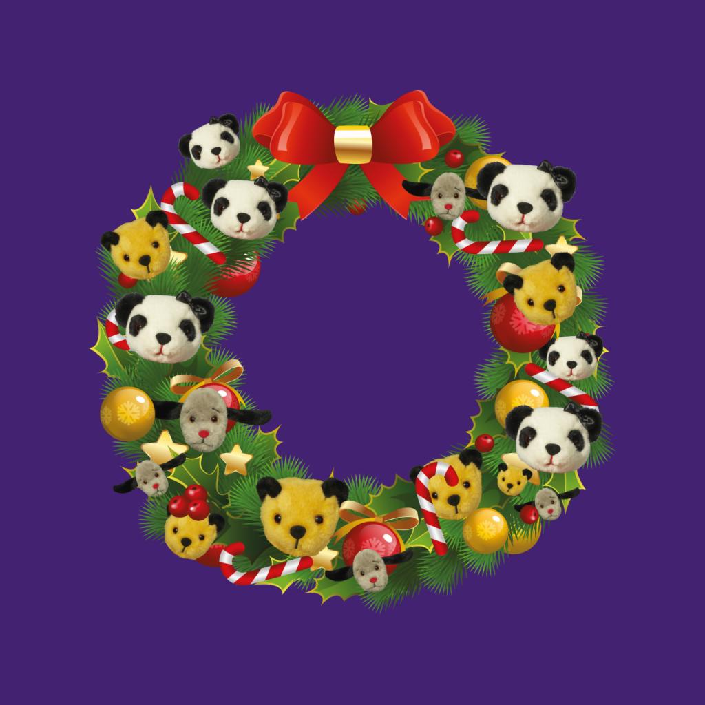 Sooty Christmas Wreath Kids T-Shirt-ALL + EVERY