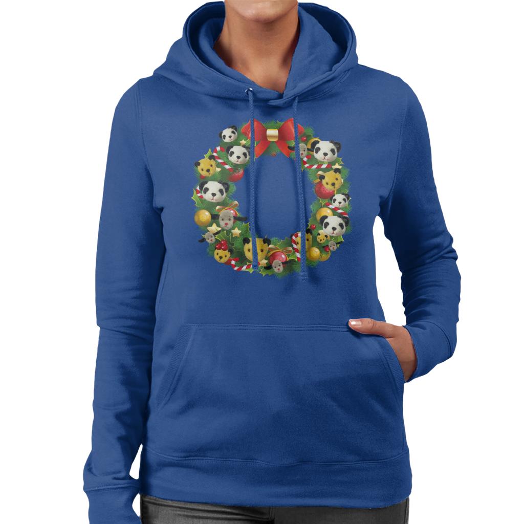 Sooty Christmas Wreath Women's Hooded Sweatshirt-ALL + EVERY