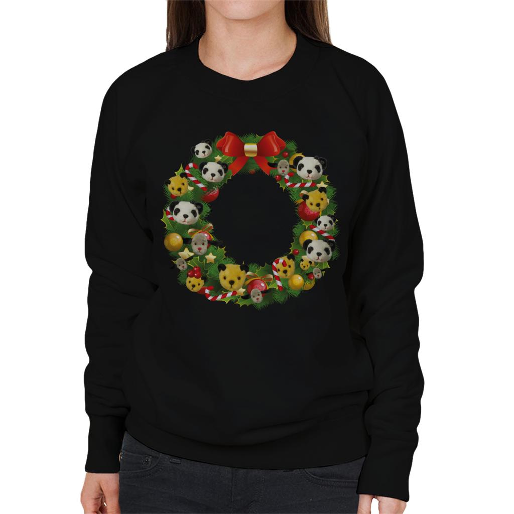 Sooty Christmas Wreath Women's Sweatshirt-ALL + EVERY