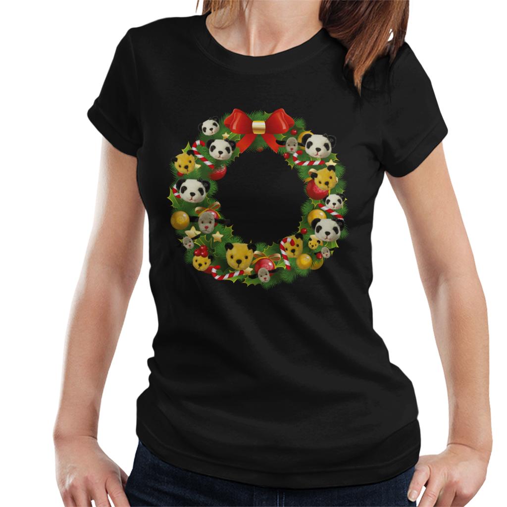 Sooty Christmas Wreath Women's T-Shirt-ALL + EVERY