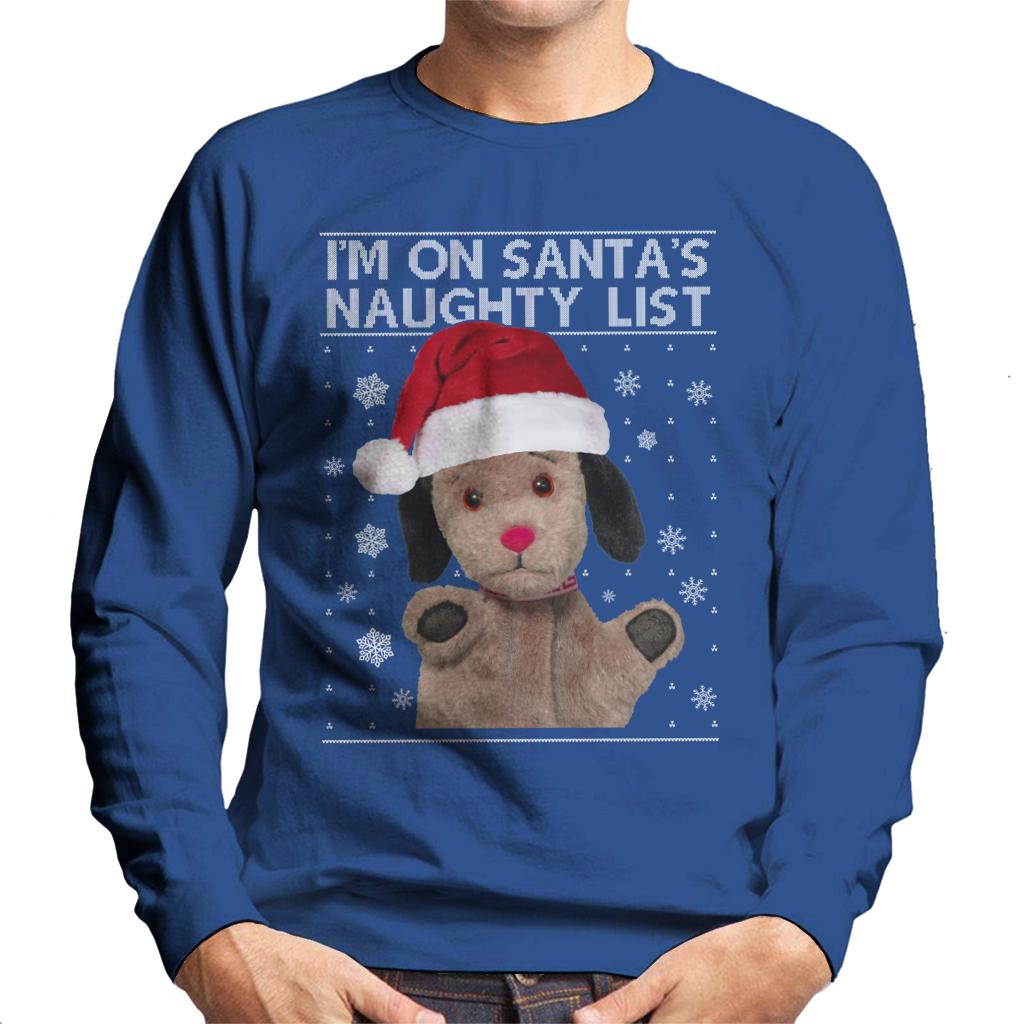 Sooty Christmas Sweep Im On Santas Naughty List Men's Sweatshirt-ALL + EVERY
