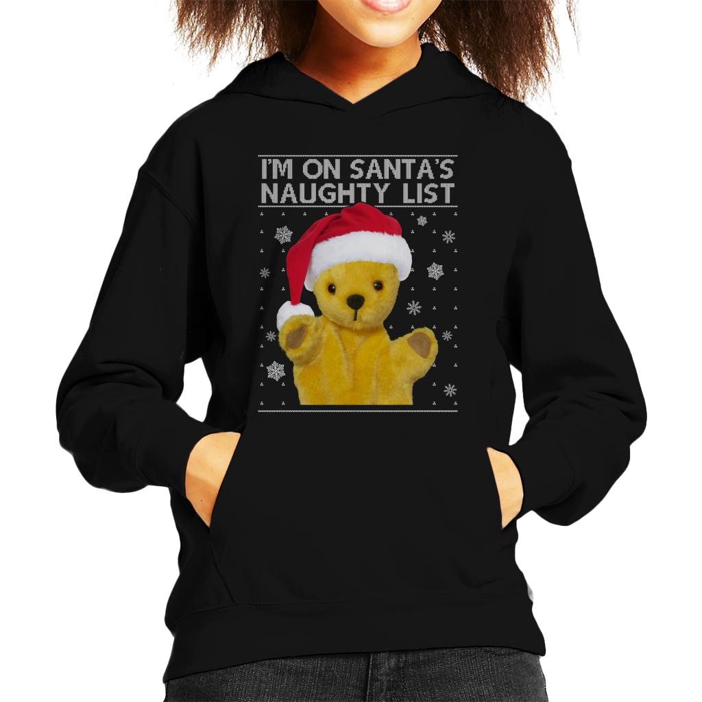 Sooty Christmas Im On Santas Naughty List Kids Hooded Sweatshirt-ALL + EVERY