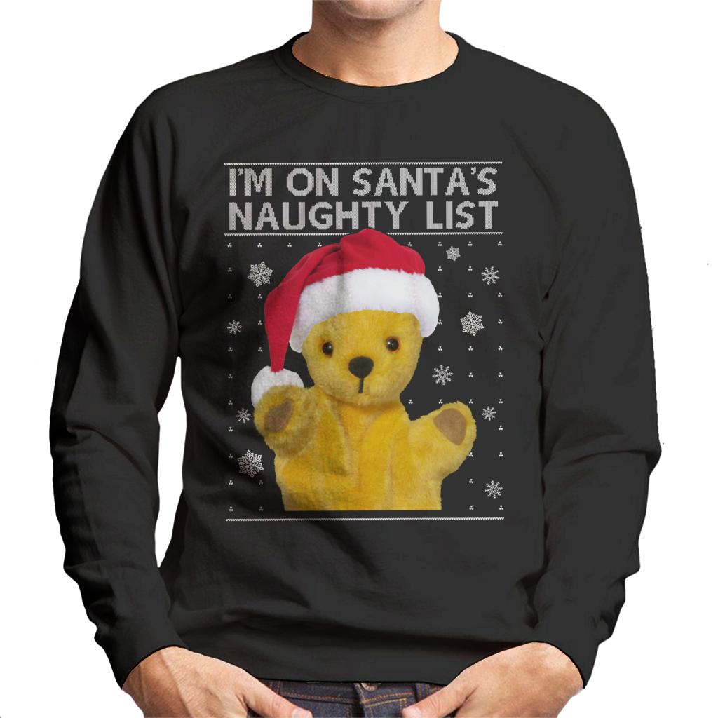 Sooty Christmas Im On Santas Naughty List Men's Sweatshirt-ALL + EVERY