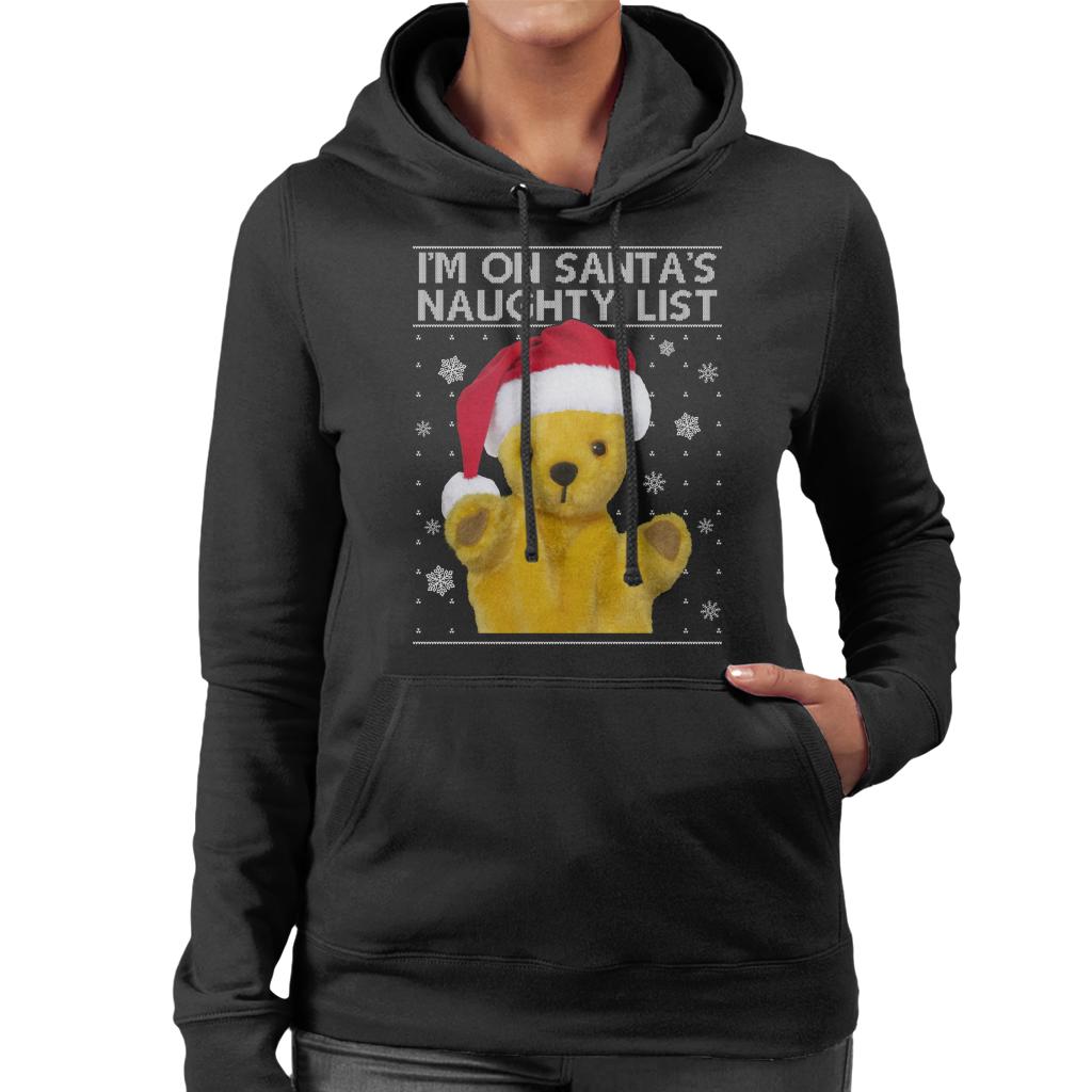 Sooty Christmas Im On Santas Naughty List Women's Hooded Sweatshirt-ALL + EVERY