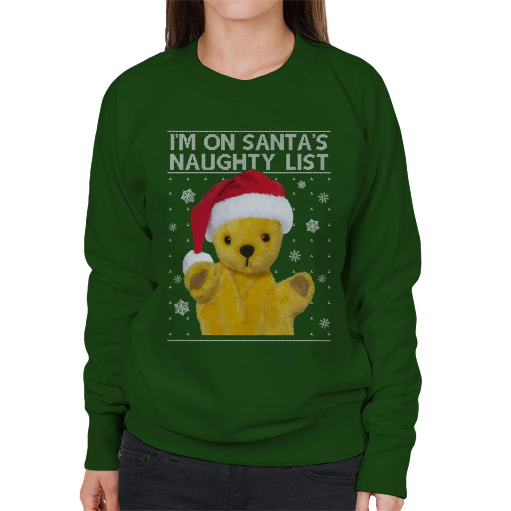 Sooty Christmas Im On Santas Naughty List Women's Sweatshirt-ALL + EVERY