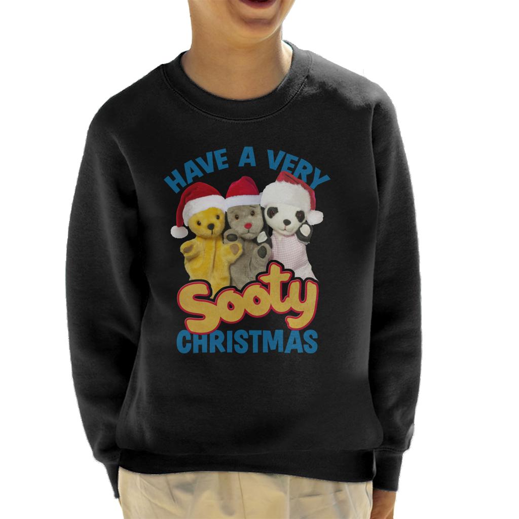 Sooty Christmas Have A Very Sooty Christmas Blue Text Kids Sweatshirt-ALL + EVERY