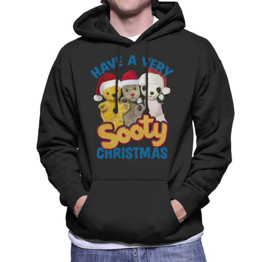 Sooty Christmas Have A Very Sooty Christmas Blue Text Men's Hooded Sweatshirt-ALL + EVERY