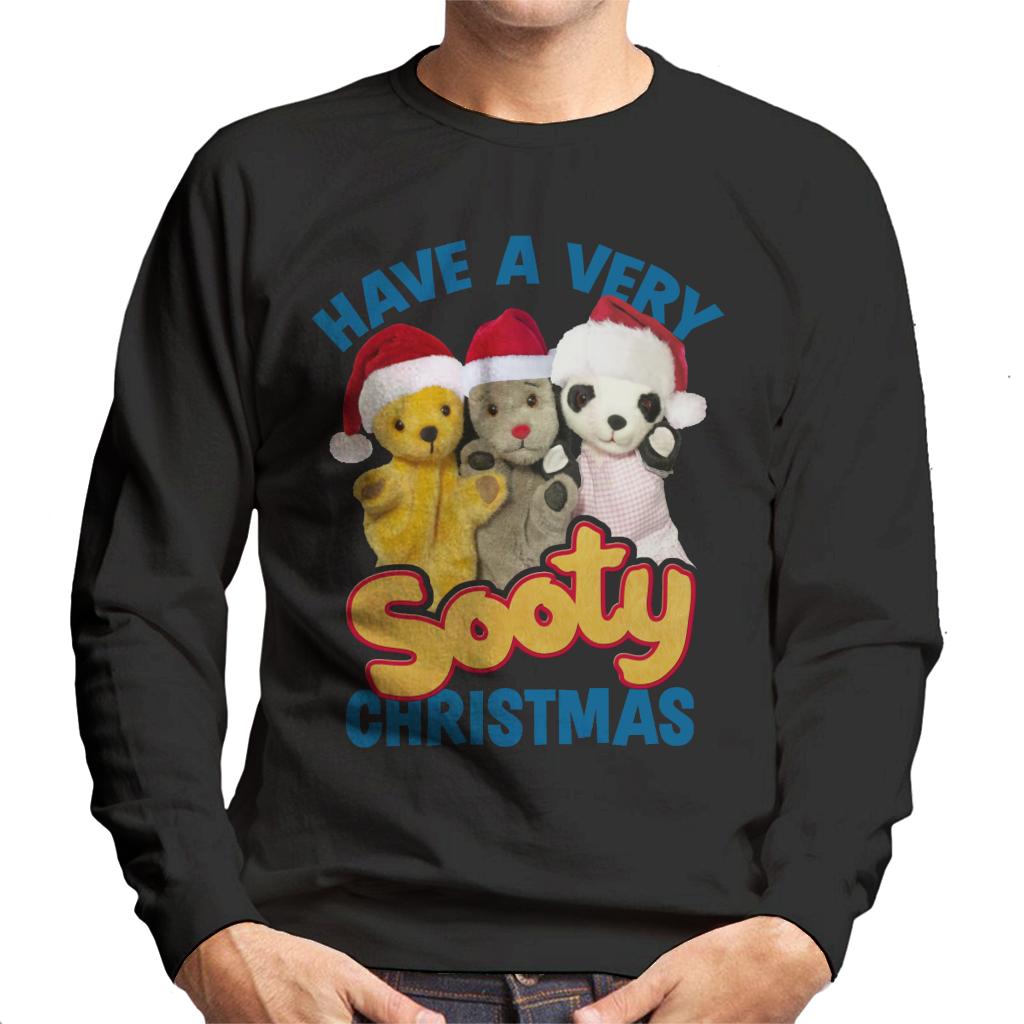 Sooty Christmas Have A Very Sooty Christmas Blue Text Men's Sweatshirt-ALL + EVERY