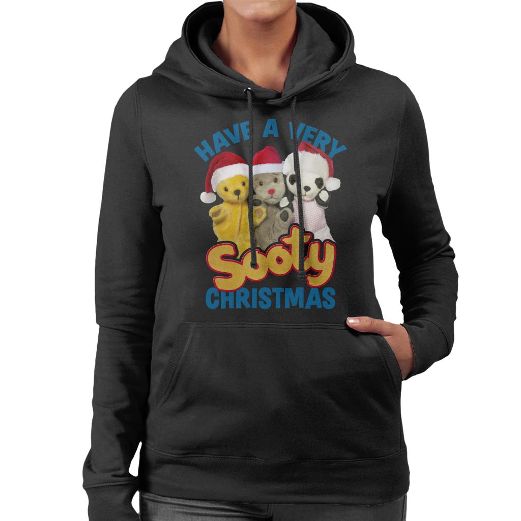 Sooty Christmas Have A Very Sooty Christmas Blue Text Women's Hooded Sweatshirt-ALL + EVERY