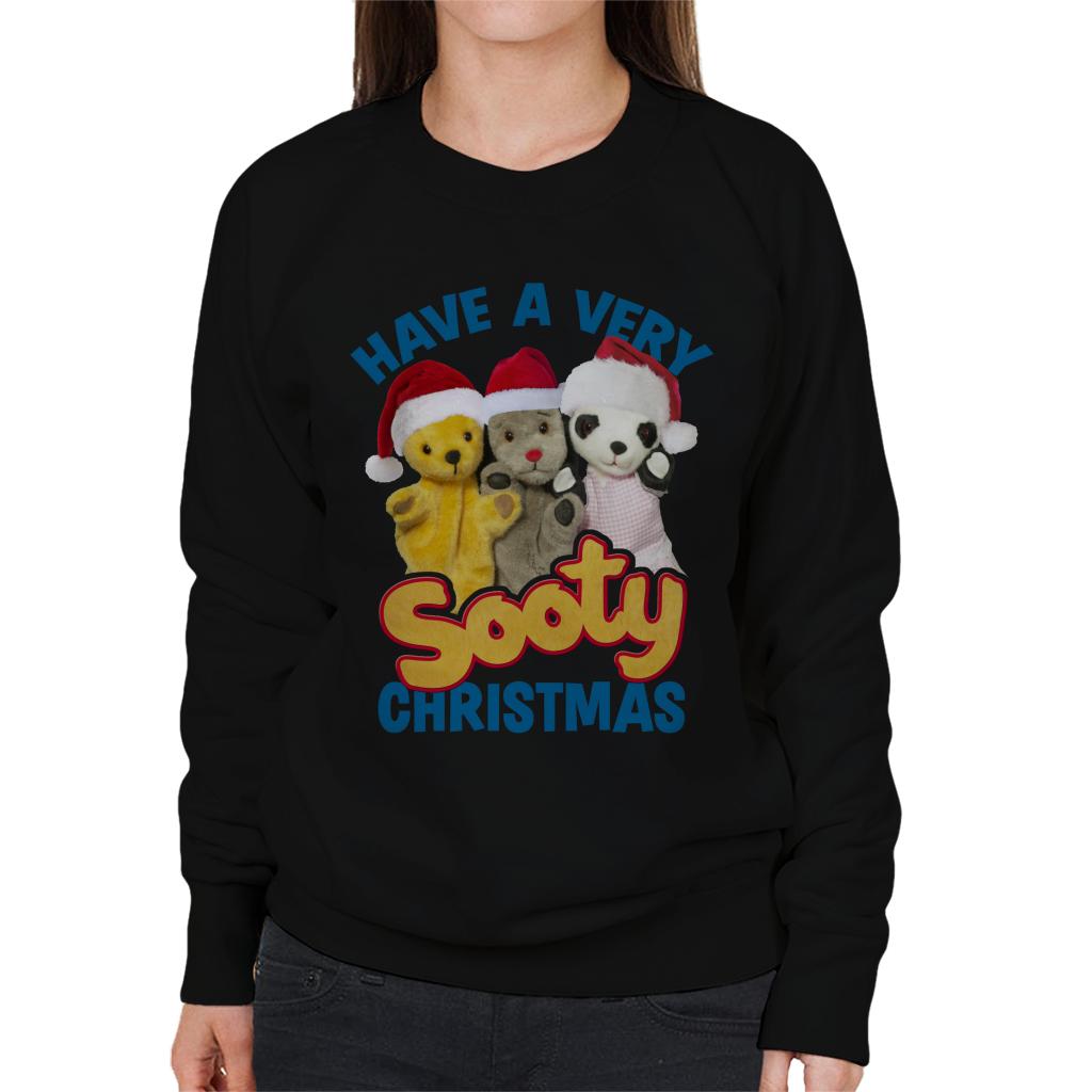 Sooty Christmas Have A Very Sooty Christmas Blue Text Women's Sweatshirt-ALL + EVERY