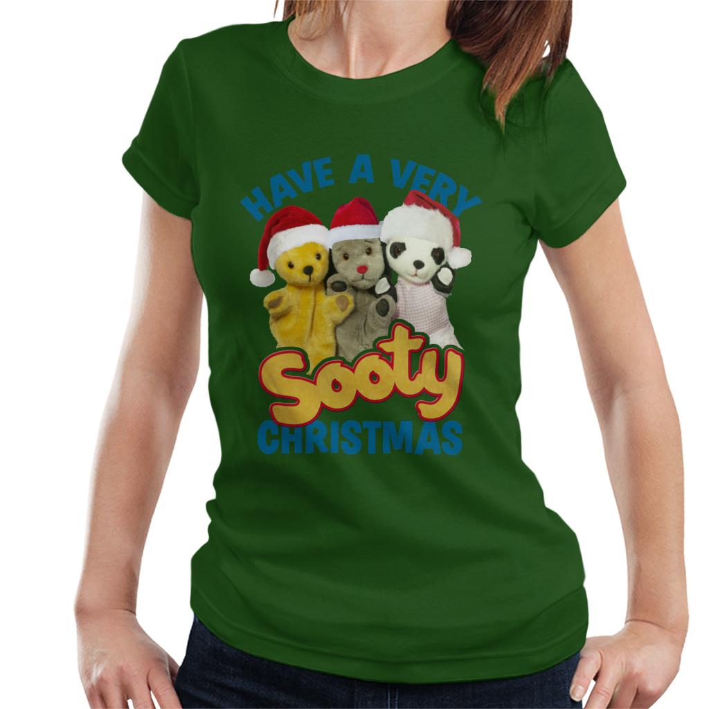 Sooty Christmas Have A Very Sooty Christmas Blue Text Women's T-Shirt-ALL + EVERY