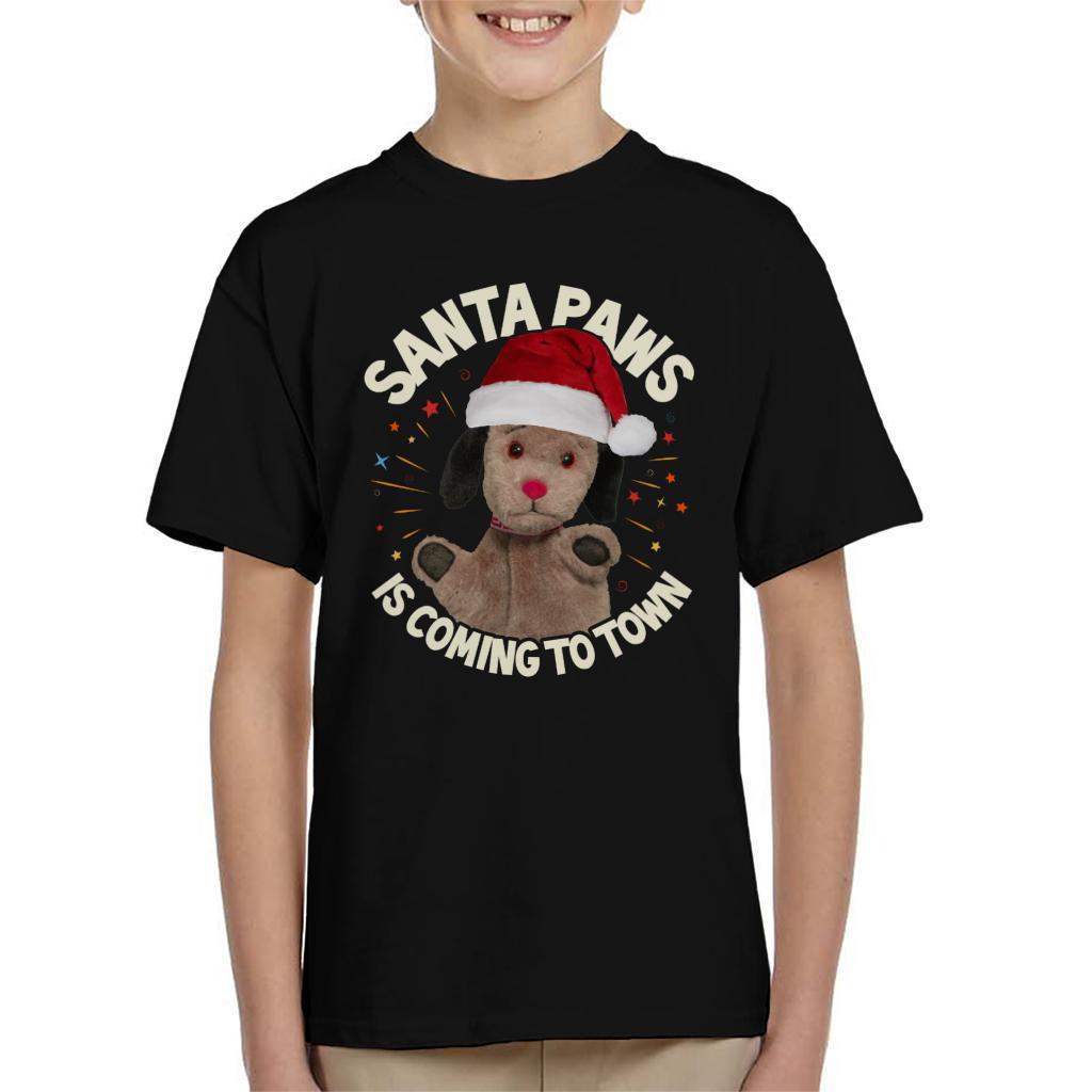 Sooty Christmas Sweep Santa Paws Is Coming To Town Kids T-Shirt-ALL + EVERY