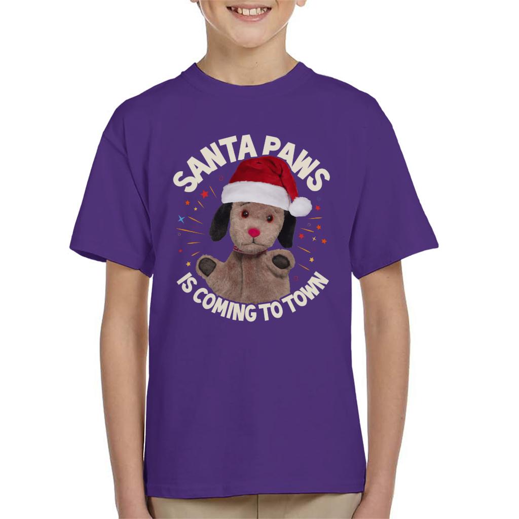 Sooty Christmas Sweep Santa Paws Is Coming To Town Kids T-Shirt-ALL + EVERY