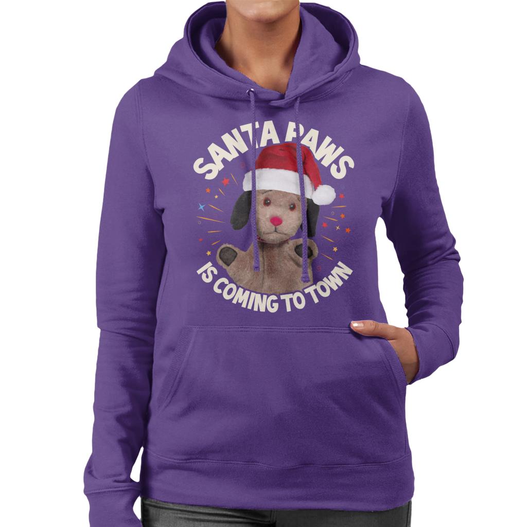 Sooty Christmas Sweep Santa Paws Is Coming To Town Women's Hooded Sweatshirt-ALL + EVERY