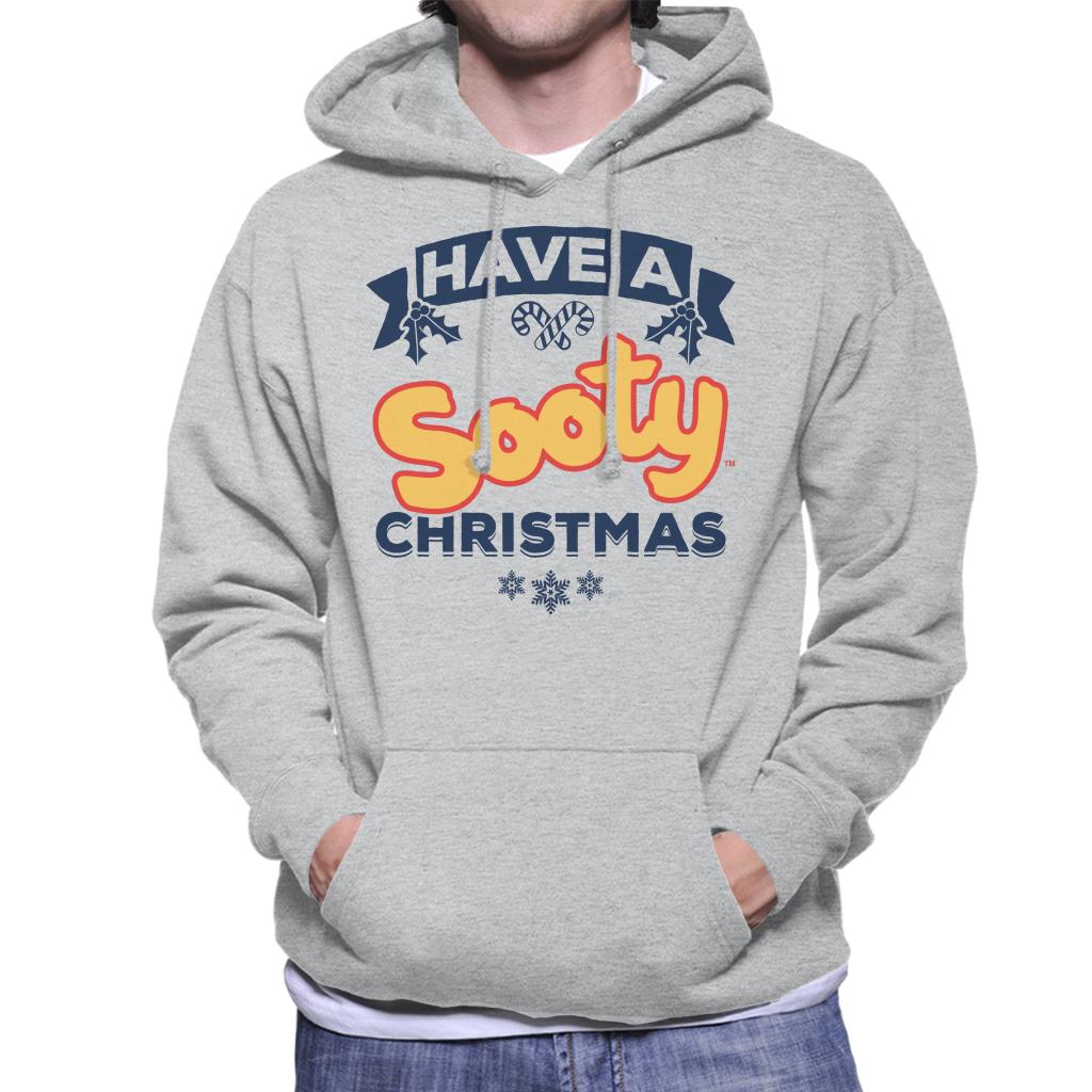 Sooty Christmas Have A Sooty Christmas Blue Banner Design Men's Hooded Sweatshirt-ALL + EVERY