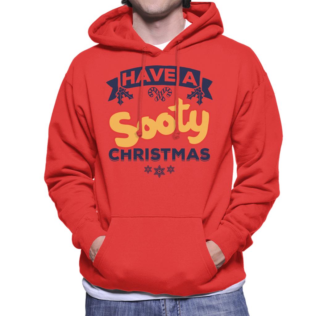 Sooty Christmas Have A Sooty Christmas Blue Banner Design Men's Hooded Sweatshirt-ALL + EVERY