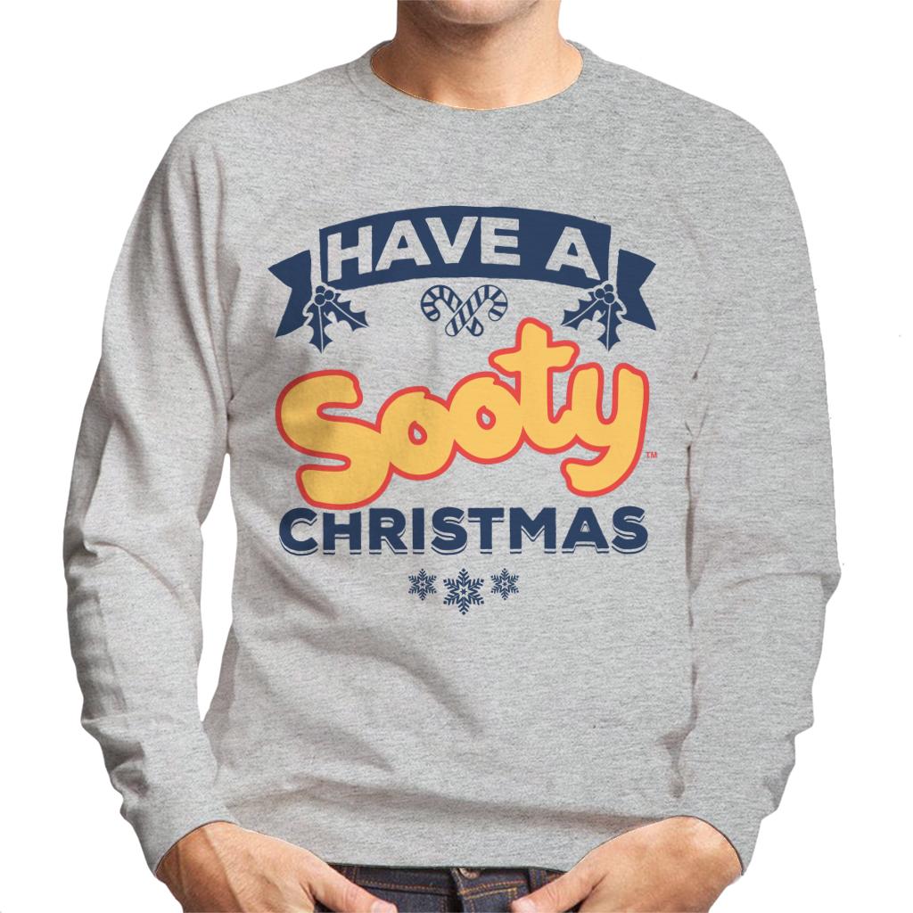 Sooty Christmas Have A Sooty Christmas Blue Banner Design Men's Sweatshirt-ALL + EVERY