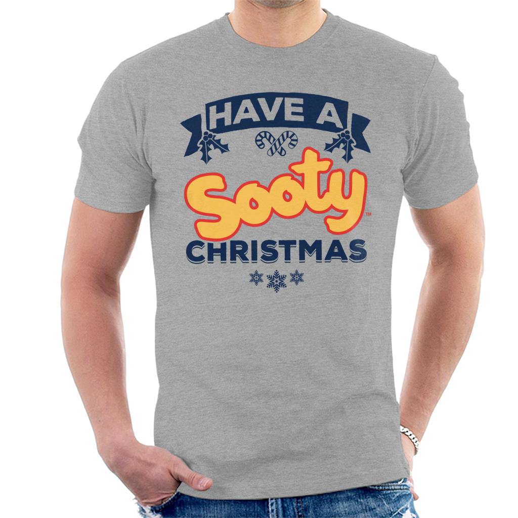 Sooty Christmas Have A Sooty Christmas Blue Banner Design Men's T-Shirt-ALL + EVERY