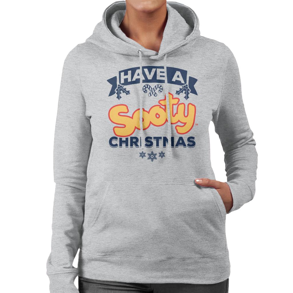 Sooty Christmas Have A Sooty Christmas Blue Banner Design Women's Hooded Sweatshirt-ALL + EVERY